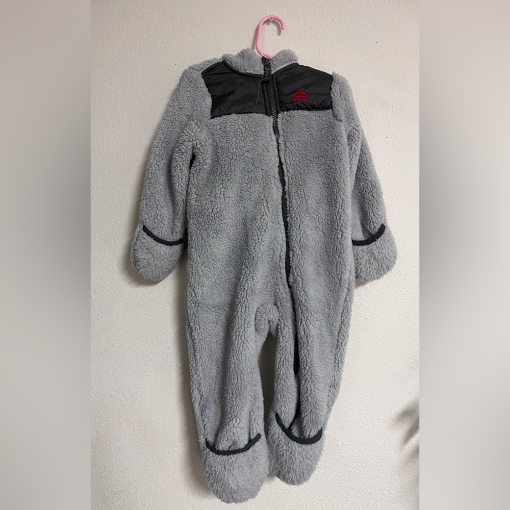 Snozu Gray and Black Fleece Kids Footie